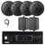Pyle PLMRB29B2 Single DIN Marine USB Bluetooth AM/FM MP3 Stereo Receiver, 4x 6.5'' 120W Max Dual Cone Speakers, 2x 4" 30W Max 3-Way Indoor/Outdoor Speakers, Antenna