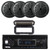 Pyle PLMRB29B2 Single DIN Marine USB Bluetooth AM/FM MP3 Stereo Receiver w/Radio Shield Cover, 4x 6.5'' 120 Watt Max Power Dual Cone Boat Audio Black Speakers