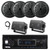 Pyle PLMRB29B2 Single DIN Marine USB Bluetooth AM/FM MP3 Stereo Receiver, 4x 6.5'' 120W Max Dual Cone Black Speakers, 2x 3.5'' 200W Max 3-Way Mini Box Speakers, Antenna
