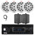 Pyle PLMRB29B2 Single DIN Marine USB Bluetooth AM/FM MP3 Stereo Receiver, 4x 6.5'' 200W Max Full Range Speakers, 2x 4" 30W Max 3-Way Indoor/Outdoor Speakers, Antenna
