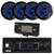 Pyle PLMRB29B2 Single DIN Marine USB Bluetooth AM/FM MP3 Stereo Receiver w/Cover, 4x 6.5'' 150 Watt Max Power RGB LED Dual Cone Black Boat Speakers