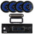Pyle PLMRB29B2 Single DIN Marine USB Bluetooth AM/FM MP3 Stereo Receiver w/Radio Shield Cover, 4x 6.5'' 150 Watt Max Power RGB LED Dual Cone Black Boat Speakers