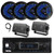 Pyle PLMRB29B2 Single DIN Marine USB Bluetooth AM/FM MP3 Stereo Receiver, 4x 6.5'' 150W Max RGB LED Black Speakers, 2x 3.5'' 200W Max 3-Way Mini Box Speakers, Antenna