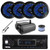 Pyle PLMRB29B2 Single DIN Marine USB Bluetooth AM/FM MP3 Stereo Receiver w/Cover, 4x 6.5'' 150W Max RGB LED Dual Cone Boat Speakers, Radio Antenna, Speaker Wire