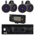 Pyle PLMRB29B2 Single DIN Marine USB Bluetooth AM/FM MP3 Stereo Receiver w/Cover, 4x 4" 300 Watt Max Power Bluetooth RGB LED Black Boat Tower Speakers