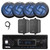 Pyle PLMRB29B2 Single DIN Marine USB Bluetooth AM/FM MP3 Stereo Receiver, 4x 4" 100W Max 2-Way Blue LED Speakers, 2x 4" 30W Max 3-Way Indoor/Outdoor Speakers, Antenna
