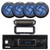 Pyle PLMRB29B2 Single DIN Marine USB Bluetooth AM/FM MP3 Stereo Receiver w/Radio Shield Cover, 4x 4" 100W Max Power Low Profile 2-Way Blue LED Boat Black Speakers