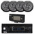 Pyle PLMRB29B2 Single DIN Marine USB Bluetooth AM/FM MP3 Stereo Receiver w/Cover, 4x 4" 100 Watt Max Power Low Profile 2-Way Waterproof Black Boat Speakers