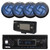 Pyle PLMRB29B2 Single DIN Marine USB Bluetooth AM/FM MP3 Stereo Receiver w/Cover, 4x 5.25" 180W Max 2-Way Low Profile Slim Style Blue LED Boat Black Speakers