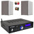 Pyle PDA5BU 200W Bluetooth USB/AUX FM Radio Mini Blue LCD Stereo Amplifier Receiver, 2x 6.5” 240 Watts Max Power 2-Way HiFi Home Theater Bookshelf White Speakers, 50 Feet Speaker Wire, Banana Plugs