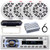 Pyle PLCD43MRB Single DIN Marine Bluetooth USB/AUX MP3 Player AM/FM Radio In-Dash Stereo Head Unit Receiver w/White Cover, 4x 5.25" 150W Max 2-Way Waterproof Boat Speakers, 4 Channel Amplifier, Antenna