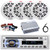 Pyle PLCD43MRB Single DIN Marine Bluetooth USB/AUX MP3 Player AM/FM Radio In-Dash Stereo Head Unit Receiver, 4x 5.25" 150W Max Power 2-Way Waterproof Boat Speakers, 4 Channel Amplifier W/Kit, Antenna