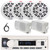Pyle PLMRB29W2 Single DIN Marine Bluetooth USB/AUX MP3 Player AM/FM Radio In-Dash Stereo Receiver, 4x 5.25" 150W Max Power 2-Way Boat Speakers, 2x 3.5'' 200W Max 3-Way White Mini Box Speakers, Antenna