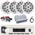 Pyle PLMRB29W2 Single DIN Marine Bluetooth USB/AUX MP3 Player AM/FM Radio In-Dash Stereo Receiver, 4x 5.25" 150 Watt Max Power 2-Way Waterproof Boat Speakers, 4 Channel Amplifier W/Kit, Radio Antenna