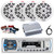 Pyle PLMRB29W Single DIN Marine Bluetooth USB/AUX MP3 Player AM/FM Radio In-Dash White Stereo Receiver, 4x 5.25" 150 Watt Max Power 2-Way Waterproof Boat Speakers, 4 Channel Amplifier W/Kit, Antenna