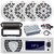 Pyle PLRMR23BTW Single DIN Marine Bluetooth USB/AUX MP3 Player AM/FM Radio In-Dash Stereo Receiver w/Black Cover, 4x 5.25" 150W Max Power 2-Way Boat Speakers, 4 Channel Amplifier w/Kit, Radio Antenna