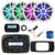 Infinity PRV250 Marine Bluetooth AM/FM Receiver, 4x 6.5" 225 Watt 2-Way MultiColor LED Outdoor Speakers (White), Wired Remote w/Extension, Radio Install Adapter, USB Adapter, Antenna, Wire