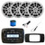 Infinity PRV250 Marine Bluetooth AM/FM Receiver, 4x 6.5" 225 Watt 2-Way High Performance Outdoor Speakers (White), Radio Install Adapter, USB Adapter, Antenna, Wire
