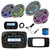 Infinity PRV250 Marine Bluetooth AM/FM Receiver, 2x 6.5" 300W MultiColor LED Speakers + 2x 8" 500W MultiColor LED Speakers (Gray), Wired Remote w/Ext, Install Adapter, USB Adapter, Antenna, Wire
