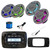 Infinity PRV250 Marine Bluetooth AM/FM Receiver, 2x 6.5" 300W MultiColor LED Speakers + 2x 8" 500W MultiColor LED Speakers (Gray), Radio Install Adapter, USB Adapter, Antenna, Wire