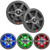 Two Pairs (QTY 4) Of JBL Club 82 8" OEM Replacement 450 Watt Max Power 2-Way High-Performance Marine RGB LED Speakers with White and Gray Grilles, 20 Feet 16 Gauge Speaker Wire