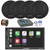 Blaupunkt SAO PAULO 500 7" Touchscreen Double Din Bluetooth MP3 Stereo Receiver, 4x 6.5" 70 Watt 3-Way Slim Design Car Speakers, 8" Amplified Subwoofer w/Install Kit, Wire