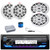JVC KD-X38MBS Single DIN Marine Bluetooth USB/AUX LED AM/FM Radio SiriusXM Ready Stereo Receiver, 2x 6x9" 260W Max 2-Way Speakers, 2x 6.5'' 200W 2-Way Speakers, 4 Channel Amplifier, Antenna, Wire