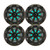 2 Pair (Qty 4) of Kicker 8" 300 Watt Max Power OEM Replacement Marine Multicolor LED Boat Audio Speakers with Charcoal Grilles