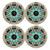 Kicker 8" 300 Watt Max Power 2-Way Marine OEM Replacement RGB MultiColor LED Coaxial Boat Audio Speakers (Qty 4) with White Grilles