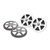 JBL 8" 450 Watt Peak Power 2-Way Marine OEM Replacement Multicolor LED Boat Audio Speakers w/White and Gray Grilles (Pair)