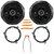 2x Kicker 43DSC6504 6.5" 240 Watt Max Power 2-Way 4-Ohm Coaxial Car Audio Speakers, 2x 6" to 6.75" Speaker Adapter, Speaker Harness, Pry Tool Set (Bundle Fits Select 2007-2014 Jeep Wrangler JK)