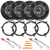 4x Crunch CS65C 6.5" 300 Watt Max Power 2-Way Full-Range Car Audio Component Speakers, 4x 6" to 6.75" Speaker Adapter, 2x Speaker Harness, Pry Tool Set (Bundle Fits Select 2007-2014 Jeep Wrangler JK)