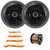 2x Kicker 43DSC6504 6.5" 240 Watt Max Power 2-Way 4-Ohm Coaxial Car Audio Speakers, 2x 6.5" Adjustable Speaker Baffle, Pry Tool Set, 50 Feet 16 Gauge Speaker Wire
