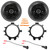 2x Kicker 43DSC6504 6.5" 240W Max 2-Way Coaxial Car Audio Speakers, 2x Speaker Mounting Bracket Adaptor, Speaker Wire Harness, 2x Adjustable Speaker Baffle, Pry Tool Set (Fits 1995-2009 GM Vehicles)