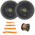 2x Kicker CSC65 CS Series 6.5" 300 Watt Max Power 4 Ohm 2-Way Coaxial Car Audio Speakers, 2x 6.5" Adjustable Speaker Baffle, Pry Tool Set, 50 Feet 16 Gauge Speaker Wire