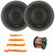 2x Kicker KSC650 KS-Series 6.5" 200 Watt Max Power 4-Ohm 2-Way Thin-Mount Car Audio Speakers, 2x 6.5" Adjustable Speaker Baffle, Pry Tool Set, 50 Feet 16 Gauge Speaker Wire