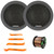 2x Blaupunkt BPS-ES650 6.5" 60 Watt Max Power 3-Way Car Audio Speakers, 2x 6.5" Adjustable Speaker Baffle, Pry Tool Set, 50 Feet 16 Gauge Speaker Wire