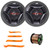 2x JVC CS-DR621 drvn DR Series 6.5" 300 Watt Max Power 2-Way Coaxial Car Audio Speakers, 2x 6.5" Adjustable Speaker Baffle, Pry Tool Set, 50 Feet 16 Gauge Speaker Wire