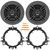 2x Pyle PL613BK 6.5" 300 Watt Max Power 3-Way Triaxial Car Audio Component Stereo Speakers w/Mounting Spacer Adapters + Adjustable Speaker Baffle, Pry Tool Set (Bundle Fits GM, Ford & More Vehicles)
