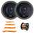 2x Pyle PL63BL 6.5'' 360 Watt Max Power 3-Way Car Audio Speakers, 2x 6.5" Adjustable Speaker Baffle, Pry Tool Set, 50 Feet 16 Gauge Speaker Wire