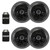 4x Kicker 43DSC6504 6.5" 240 Watt Max Power 2-Way 4-Ohm Coaxial Car Audio Speakers, 4x 6.5" Adjustable Speaker Baffle, Enrock and Kicker Koozie Holder Gift