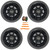 4x Kicker PSC65 6.5" 120 Watt Max Power Weather-Proof Powersports 4 Ohm Coaxial Speakers, 4x 6.5" Adjustable Speaker Baffle, Pry Tool Set, 50 Feet 16 Gauge Speaker Wire