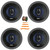 4x Pyle PL63BL 6.5'' 360 Watt Max Power 3-Way Car Audio Speakers, 4x 6.5" Adjustable Speaker Baffle, Pry Tool Set, 50 Feet 16 Gauge Speaker Wire