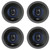4x Pyle PL63BL 6.5'' 360 Watt Max Power 3-Way Triaxial Car Audio Speakers, 4x 6.5" Adjustable Speaker Baffle