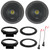 2x Kicker CSC65 CS Series 6.5" 300 Watt Max Power 4 Ohm 2-Way Coaxial Car Audio Speakers, 2x Speaker Adapter, Speaker Wire Harness, 2x 6.5" Adjustable Speaker Baffle (Bundle Fits 2005-Up GM Vehicles)