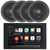 JBL Legend 700 7” Touchscreen Display Double DIN Mechless Bluetooth AM/FM Radio Receiver, 4x Kicker 6.5" 300 Watt Max Power 4 Ohm 2-Way Coaxial Car Audio Speakers, 4x 6.5" Adjustable Speaker Baffle