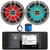Infinity R3000 Wake Series Marine Bluetooth USB/AUX AM/FM Radio Digital Media Stereo Receiver w/Install Adaptor Plate, 2x 6.5" 225W Max Waterproof Coaxial RGB LED Boat Titanium Speakers, Antenna, Wire