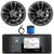 Infinity R3000 Wake Series Marine Bluetooth USB/AUX AM/FM Radio Digital Media Stereo Receiver w/Install Adaptor Plate, 2x 6.5" 225W Max High-Performance 2-Way Chrome Speakers, Antenna, Speaker Wire