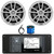 Infinity R3000 Wake Series Marine Bluetooth USB/AUX AM/FM Radio Digital Media Stereo Receiver w/ Install Adaptor Plate, 2x 6.5" 225W Max High-Performance 2-Way Speakers, Radio Antenna, Speaker Wire