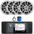 Infinity R3000 Wake Series Marine Bluetooth USB/AUX AM/FM Radio Digital Media Stereo Receiver w/Install Adaptor Plate, 4x 6.5" 225 Watt Max Power 2-Way Boat Speakers, 22" Radio Antenna, Speaker Wire